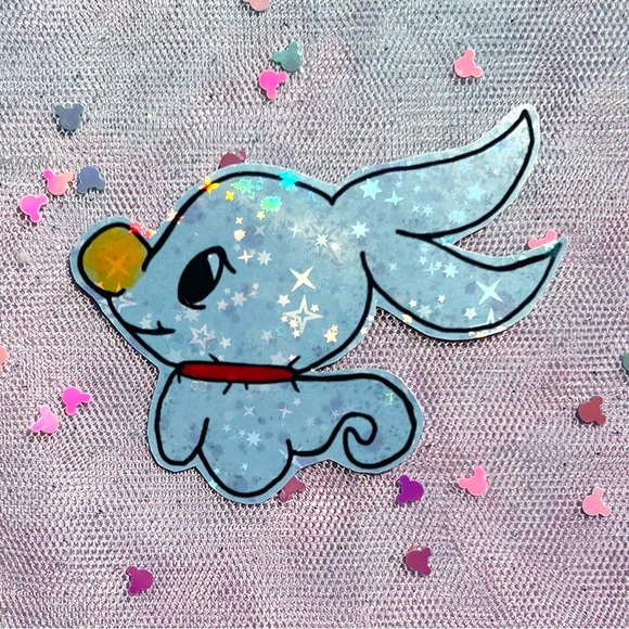 💜✨ Sally nightmare before Christmas holographic glitter Halloween sticker 3” - Picture 6 of 6